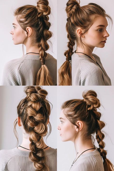 30 Every Day Pigtails Hairstyle Ideas Every Day Hairstyle, Pigtail Hairstyle, Quick Hair Styles, Pigtails Hairstyle, Loose Side Braids, Two French Braids, Double French Braids, Quick Hair, Loose Braids