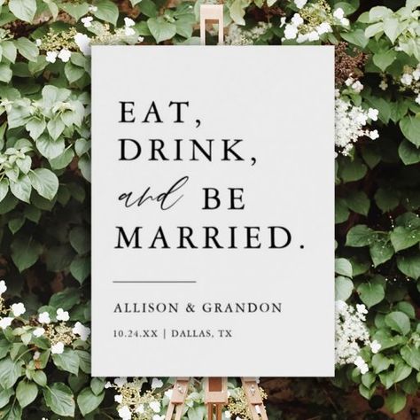 Rustic Eat, Drink, and Be Married Wedding Welcome Foam Board Eat Drink And Be Married Sign, Celebration Decorations, Eat Drink And Be Married, Rustic Wedding Signs, Engagement Celebration, Reception Signs, Wedding Welcome Sign, Wedding Welcome Signs, Popular Wedding