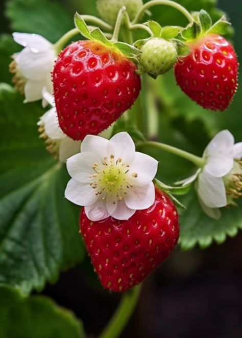 Strawberry On Vine, Fruit Reference Photo, Strawberries With Flowers, Strawberry Still Life, Strawberry Photography, Fruit Images, Fruit Pictures, Vegetables Photography, Wedding Ambiance