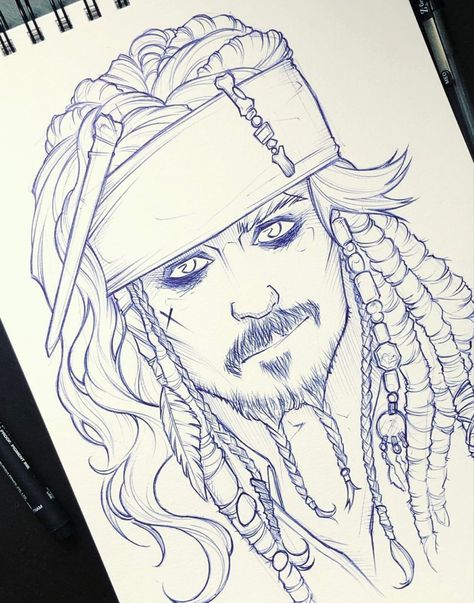 Captain Jack Sparrow Drawing, Jack Sparrow Dibujo, Jack Sparrow Sketch, Jack Sparrow Drawing, Marvel Art Drawings, Naruto Sketch Drawing, Pencil Sketch Images, Captain Jack Sparrow, Captain Jack