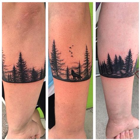 Wrist Band Tattoo, Nature Tattoo Sleeve, Forearm Band Tattoos, Band Tattoo Designs, Armband Tattoo Design, Forearm Tattoo Design, Forest Tattoos, Arm Band Tattoo, Small Tattoos For Guys