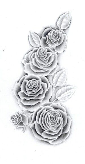 Roses Tattoo 4 Roses Tattoo Design, Traditional Skull, Rose Tattoo On Arm, Rose Drawing Tattoo, Rose Hand Tattoo, Rose Tattoo Sleeve, Rose Sketch, Wicked Tattoos, Roses Tattoo