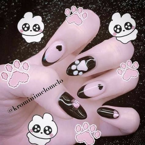 Jirai Kei Nails, Kawaii Nail Art, Simple Acrylic Nails, Cute Acrylic Nail Designs, Pretty Nail Designs, Really Cute Nails, Jirai Kei, Soft Nails, Nail Style