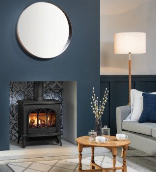 Which Small Cabin & Shed Log Burner to Buy? | Direct Stoves | Direct Stoves Wood Burner In Fireplace, Modern Gas Fires Living Rooms, Log Burner And Surround, Industrial Living Room Fireplace, Gas Wood Burner Fireplace, Chimney Fireplace Ideas, Lounge Fireplace Ideas, Log Burner Fireplace Ideas, Interior Fireplace Ideas