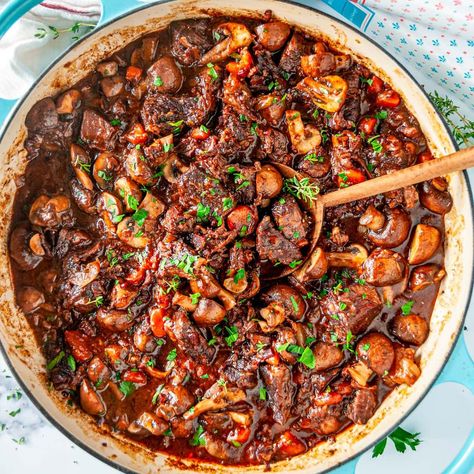 Julia Child's Beef Bourguignon Beef Stew Bourguignon, Beef Bourguignon Recipe, Julia Child Recipes, Wine Flavors, Dutch Oven Recipes, Comfort Food Southern, Yummy Pasta Recipes, French Cooking, Beef Dinner