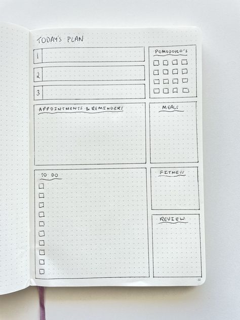 7 Bullet journal daily spreads to try this week Daily Log Bullet Journal Layout, Daily Planner Bullet Journal Layout, Daily Bullet Journal Layout, Bujo Daily Spread, Bullet Journal Index Layout, Bullet Journal Ruler, Daily Planner Bullet Journal, Daily Journal Layout, Daily Planner Layout