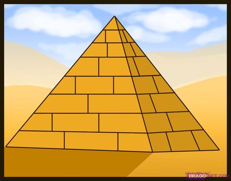 pyramid | How to Draw a Pyramid, Step by Step, Buildings, Landmarks & Places ... Pyramid Drawing, Greek Pillars, Cc Drawing, Egypt Lessons, Pyramids Egypt, Step Pyramid, My Father's World, Classical Education, Egyptian Pyramids