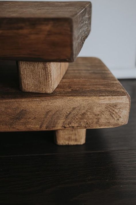 Diy Wooden Riser, Wood Risers Diy, Wooden Risers Diy, Diy Riser Stand, Diy Wood Pedestal, Bunkhouse Decor, Scrap Wood Project, Wood Pedestal Stand, Diy Pedestal