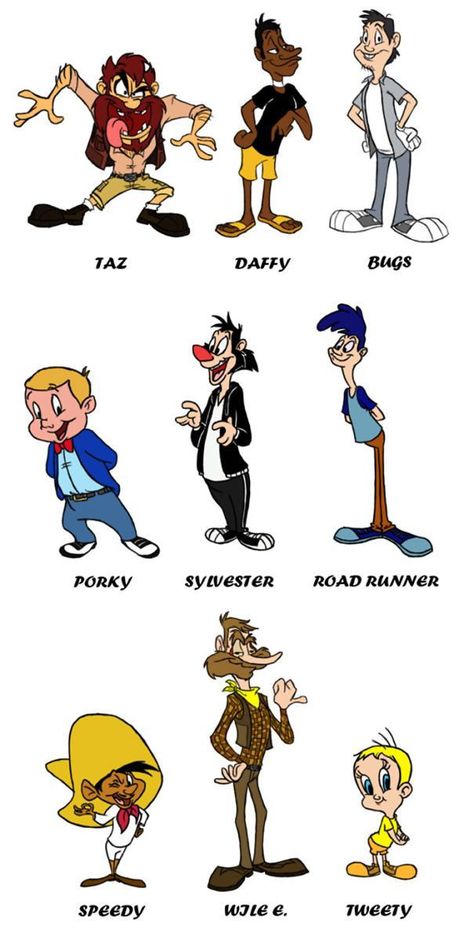 Disney Characters As Humans, Cartoon Characters As Humans, Realistic Cartoons, Looney Tunes Characters, Looney Tunes Cartoons, Cartoon As Anime, Classic Cartoon Characters, Retro Cartoons, Cartoon Games