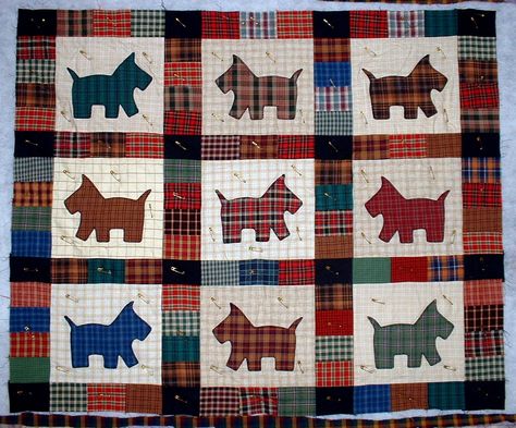 scottish quilts | Scottish Quilt Patterns - soooo cute!!!!wish I could have made one for my momma!! Scottish Quilts, Scottish Quilt, Scottish Thistle Quilt Block Pattern, Thistle Quilt, Scottie Dog Embroidery Pattern, Scottie Dog Quilt Pattern, Scottie Dog Sewing Pattern, Scottie Dog Cross Stitch Pattern, Baby Quilt Tutorials