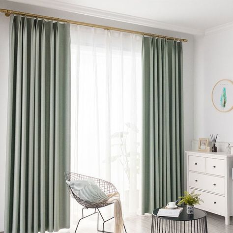 This curtains offer a luxurious textured look and feel. It's stylish and functional, fit in perfect with any decor for living room, bedroom, kitchen or office. Wide Window Curtains, Large Curtains, Thick Curtains, Drapes And Blinds, Green Curtains, Curtains For Living Room, Window Room, Living Room Windows, Custom Curtains