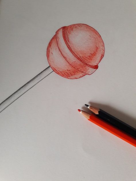 #lollipop #drawing #sketch here's my red/black lollipop drawing :) How To Draw A Lollipop, Lollipop Sketch, Things To Draw With Colored Pencils, Color Pencil Drawing Easy, Lollipop Drawing, Color Pencil Drawing Ideas, Black Lollipop, Realistic Rose Drawing, Hipster Drawing