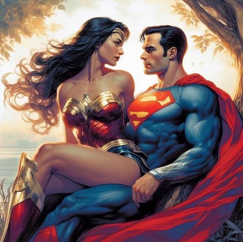 Superman Love, Superman And Wonder Woman, Dc Superman, Superman Artwork, Superman X, Dc Comics Wallpaper, Wonder Woman Art, Superman Man Of Steel, Superman Art