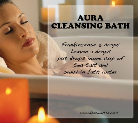 Aura cleansing bath                                                                                                                                                                                 More Sage Purification, Aura Cleansing Bath, Bath Magic, Spiritual Cleansing Bath, Bath Rituals, Cleansing Bath, Soul Cleansing, Witch Tips, Bath Recipes