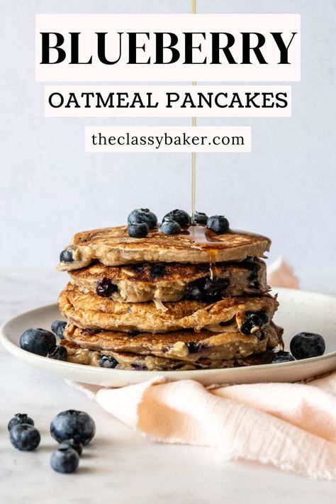 Indulge in the simple pleasure of Oatmeal Blueberry Pancakes, an easy recipe for a special, fuss-free breakfast. Blueberry Recipes Easy, Blueberry Oatmeal Pancakes, Healthy Blueberry Pancakes, Oat Pancake Recipe, Oatmeal Blueberry, Oatmeal Pancakes Healthy, Blueberry Pancakes Recipe, Blueberry Pancake, Blueberry Oat