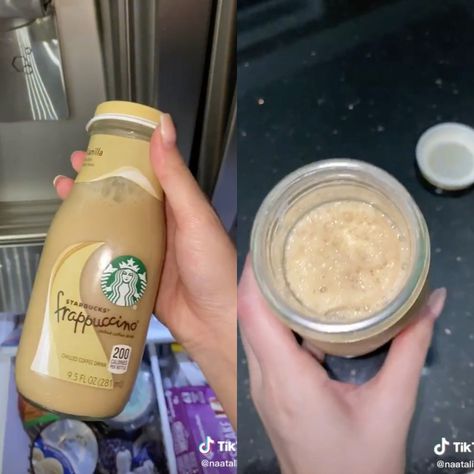 How did we not know this?? Starbucks Vanilla Frappuccino, Starbucks Frappuccino Bottles, Starbucks Vanilla Bean Frappuccino, Frappuccino Starbucks Secret Menu, Starbucks Frappuccino Recipe, Vanilla Frappuccino, Frappuccino Starbucks, Starbucks Bottles, Homemade Frappuccino