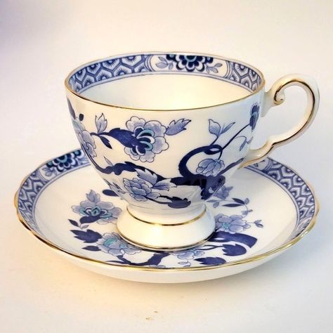 Tea Tattoo, Blue Teacup, English Tea Cups, Floral Teacup, Blue Tea Cup, Vintage Tea Sets, Tea Cup Collection, Antique Tea Cups, Angel Prayers