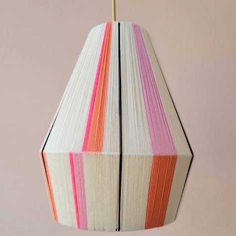 Yarn Lamp Shade, Bonbon Lamp, Other Colors, Paper Lamp, Cotton Yarn, Led Lamp, Reno, Pink And Orange, Lamp Shade