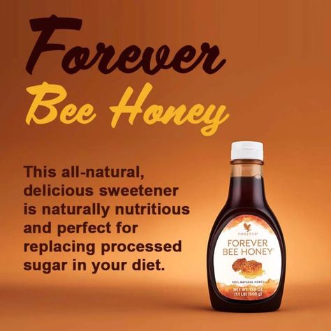 There's only one thing you'll find in a bottle of Forever Bee Honey and that's pure, natural and responsibly harvested honey. This complex nectar is not just a perfect natural sweetener, it's good for you too! A bottle of love from our honeybees to you! • Pure honey • Sweet, rich and smooth • Vegetarian friendly • Gluten-free Not all honey is made equal and Forever Bee Honey remains one of our most popular products thanks to a pure taste that captures nutrition direct from the hive. This all-... Forever Bee Honey, Forever Products, Pure Honey, Bee Honey, The Hive, Popular Products, Natural Sweeteners, All Natural, Gluten Free