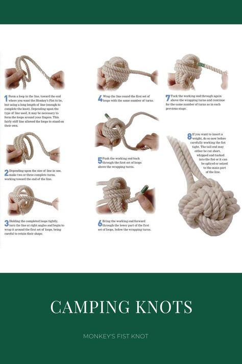 Camping Knots Monkey Fist Knot, Camping Knots, Straw Art, Finding A Hobby, Rope Knots, Rope Crafts, Diy Curtains, Diy Couture, Tie Knots