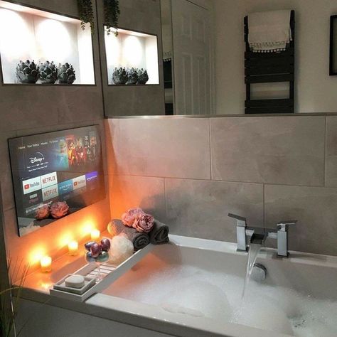 Drømme Bad, Tv In Bathroom, Bathroom Goals, Dream House Rooms, Dream Bathrooms, Luxury Homes Dream Houses, Trik Fotografi, Dream House Interior, Dream Rooms