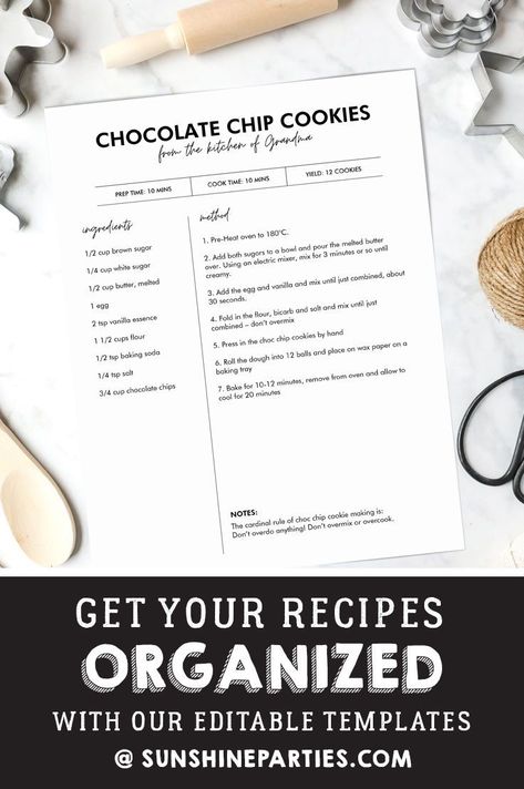 Organize your kitchen and make your recipes easier to read with this recipe page template for your recipe binder. Binder Templates Free, Recipe Binder Printables Free, Recipe Binder Template, Recipe Binder Printables, Diy Recipe Binder, Printable Recipe Page, Black Color Hairstyles, Homemade Recipe Books, Recipe Book Design