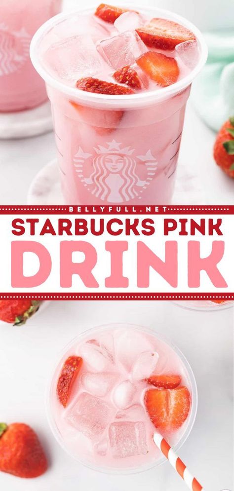 Feb 11, 2024 - This Starbucks Pink Drink Copycat is slightly sweet, light & refreshing. Made with just 3 ingredients, it's dairy-free & perfect for sipping! Juice Valentine Ideas, Strawberry Drinks Non Alcoholic, Starbucks Valentines Drinks, Diy Pink Drink, Strawberry Starbucks Drink, Starbucks Strawberry Refresher, Pink Drink Copycat, Valentines Drinks, Drinks Strawberry