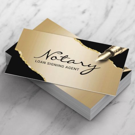 Simple Modern Black White Professional Business Card Notary License, Notary Logo, Notary Business Cards, Business Card With Qr Code, Business Card With Qr, Attorney Business Cards, Notary Public Business, Notary Business, Notary Signing Agent