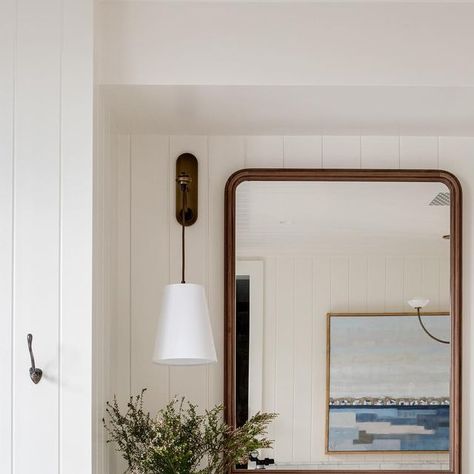 Brooke Wagner Design on Instagram: "Walnut mirrors, antique brass fittings and a mosaic zellige tile floor coming together in #bwdclientbayshores primary bathroom ••• architect: @brandonarchitects builder: @pattersoncustomhomes photography: @mellon_studio greens: @gardenstudiodesign" Zellige Tile Floor, Brooke Wagner Design, Brooke Wagner, Terracotta Floors, Green Tile Bathroom, Walnut Mirror, Boy Bath, Bathroom Shower Design, Bathroom Retreat