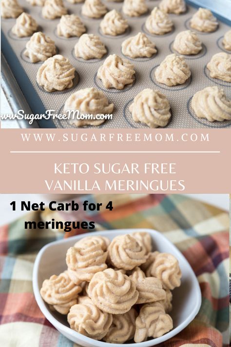 Easy Sugar Free Meringue Cookies (Keto, Low Carb) Sugar Free Meringue Cookies, Sugar Free Meringue, Side Dishes For Thanksgiving, Meringue Cookies Recipe, Dishes For Thanksgiving, Vanilla Meringue Cookies, Meringue Cookie Recipe, Low Carb Low Fat Recipes, Sugar Free Cookies