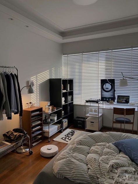 Men’s Bedroom Inspiration 🎱 #mensessentials #bedroominspiration #mens... | Bedroom Inspiration Ideas | TikTok Mens Room Decor, Mens Bedroom Decor, Bedroom Redesign, Mens Bedroom, Bedroom Setup, Room Redesign, Man Room, Small Room Design, Minimalist Room