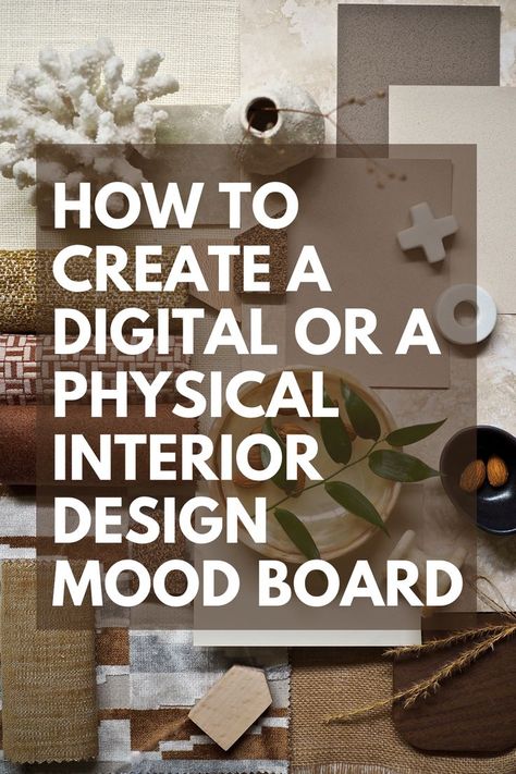 You should always create a mood board before embarking on any interior design project or decorating any room in your home! Learn how to create a physical or online mood board for Pinterest or personal use with my mood boarding guide. Physical Mood Board, Mood Board For Interior Design, Create A Mood Board, Online Mood Board, Learn Interior Design, Interior Design Career, Mood Board Interior, Earthy Home Decor, Design Mood Board