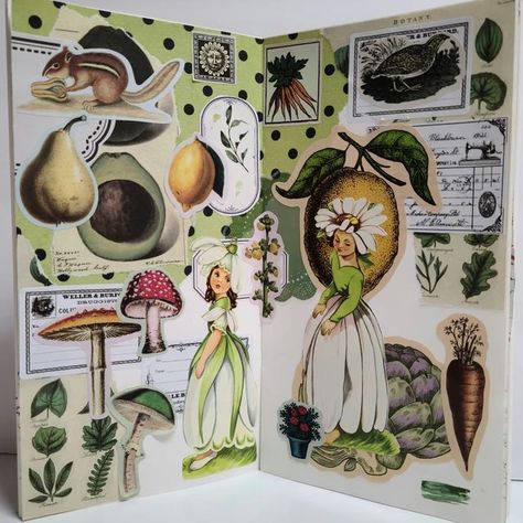 Goblincore Journal Ideas, Entomology Journal, Mushroom Journal Page, The Antiquarian Sticker Book, Mushroom Theme Junk Journal, Junk Journal Mushrooms, Antiquarian Sticker Book, Book Scrapbook, Glue Book