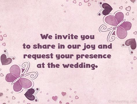 Wedding Invitation Messages – A wedding is one of the most beautiful and scare occasions in life. Most of the time, the words on a wedding invitation card determine whether or not a particular guest will attend the ceremony. invitation message for wedding invitation message for whatsapp for friends Message For Wedding, Invitation Message, Wedding Invitation Message, Wording Ideas, Wedding Messages, Glad Tidings, Traditional Wedding Invitations, Wedding Party Invites, Invitation Wording