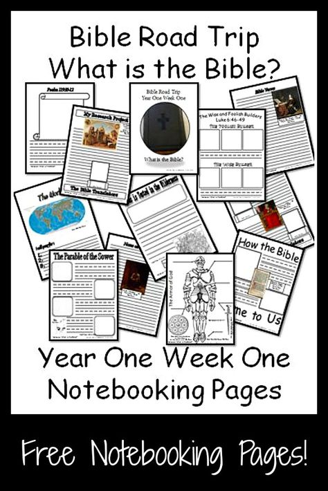 {Free Printable Notebook Pages} Bible Road Trip ~ Year One Week One Bible Interactive Notebook, Meaningful Notes, Homeschool Notebooking, Biblical Homeschooling, Notebooking Pages, Kids Work, Notebook Pages, Spiritual Formation, Bible Study For Kids