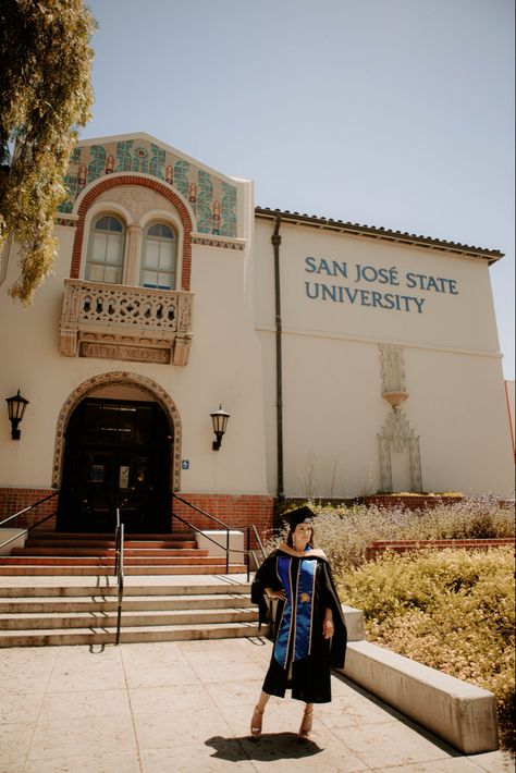 San Jose State University Aesthetic, Sjsu Grad Photos, Sjsu Graduation, Masters Degree Graduation, Degree Graduation, San Jose State University, San Francisco State University, University Graduation, Graduation Picture