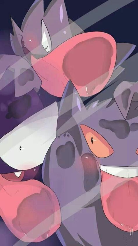 Ghastly, haunter, and gengar lock screen Gengar Fanart Cute, Gengar Pokemon Wallpaper, Pokémon Gastly, Gengar Fanart, Pokemon Lock Screen, Anime Behind Glass, Pokemon Ash Ketchum, Gengar Pokemon, Ghost Pokemon