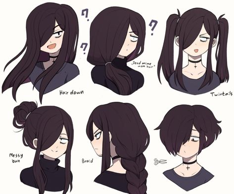 Short Hair With Bangs Drawing Reference, Hair Refrence Girl, Cute Hairstyles Drawing Hair Reference, Oc Hair Inspiration, Drawing References Hair, Hairstyle Reference Drawing Female, Hair Styles Drawing Girl, Cute Hair Drawings, Art Hair Reference