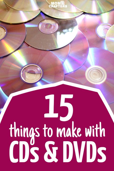 15 Amazing ways to recycle and craft with old CDs and DVDs! This is the best DIY CD upcycling craft list I've seen Dvd Craft, Crafts With Cds, Cd Recycle, Diy Cd, Cd Crafts Diy, Old Cd Crafts, Recycled Cds, Cd Diy, Old Cd