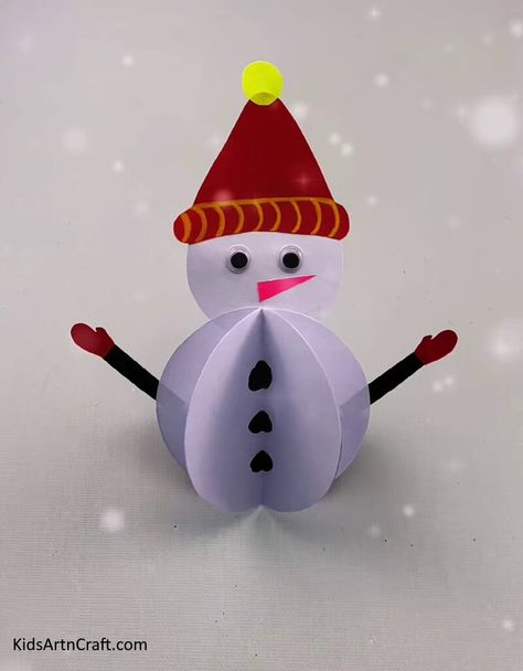 3D Snowman Paper Easy Craft Tutorial For Kids Check more at https://www.kidsartncraft.com/3d-snowman-paper-tutorial/ Paper Snowman, Snow Crafts, 3d Snowman, 3d Craft, Snowman Crafts, Craft Club, Craft Tutorial, Easy Craft, 3d Paper