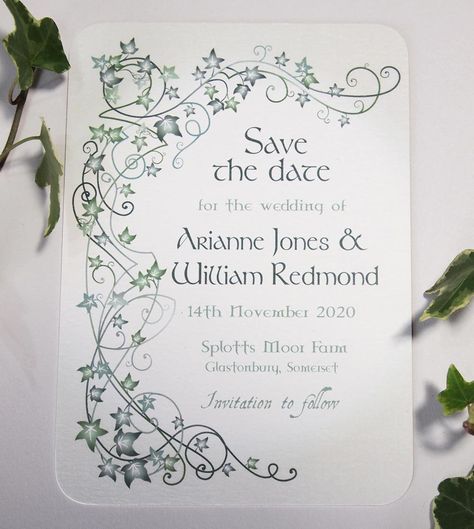 Celtic Save The Date, Elven Wedding Invitations, Lotr Save The Date, Rivendell Wedding Theme, Lord Of The Rings Save The Date, Lord Of The Rings Wedding Ideas, Elves Wedding, Rivendell Wedding, Tolkien Wedding