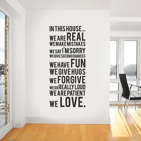 :) Home Tumblr, Hobbit Hole, Family Rules, In This House We, Store Ideas, In This House, House Rules, Diy House, Vinyl Wall Stickers