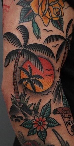 Traditional Nature Tattoo, Traditional Dagger Tattoo, Traditional Dagger, Sailor Jerry Tattoos, Nature Tattoo, Dagger Tattoo, Sailor Jerry, Swag Cartoon, Waves Tattoo