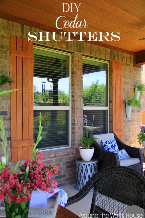 DIY Shutters Diy Cedar Shutters, Shutters Diy, Indoor Shutters, Bahama Shutters, Cedar Shutters, Diy Shutters, Board And Batten Shutters, Craftsman Exterior, Interior Shutters