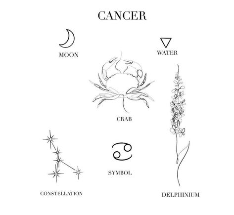 Cancerian Constilation Tattoo, Tattoos For Cancerians, Crab Constellation Tattoo, Cancerian Symbol Tattoo, Cancerian Horoscope Tattoo, Cancerian Drawing, Water Sign Tattoo Ideas, Zodiac Tattoos Cancerian, Cancerian Astrology Tattoo