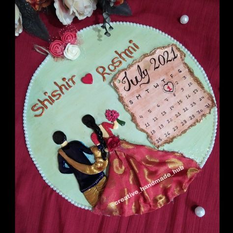 CHECKOUT DETAILED VIDEO IN MY YOUTUBE CHANNEL 🌼CREATIVE HANDMADE HUB🌼 #weddinggift #diynameplate #customizedgiftidea Diy Nameplate, Couple Gift Ideas, Embroidery Hoop Art Diy, Wedding Gift Ideas, Marriage Gifts, Clay Wall Art, Clay Wall, Hand Craft, Couple Gift