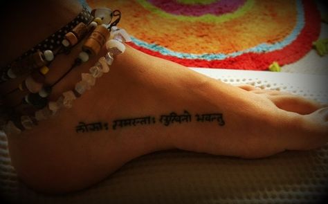 LOKAH SAMASTA SUKHINO BHAVANTU..may all the beings in the world be happy and free A Tattoo, Mantra, Tattoo Quotes, Tattoo Ideas, I Am Awesome, Yoga, Tattoos, Skin, The World