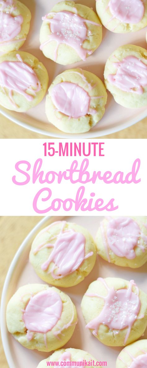 Fast Cookie Recipe, Iced Shortbread Cookies, Easy Shortbread Cookies, Gluten Free Ideas, Cookies Thumbprint, Easy Shortbread Cookie Recipe, Shortbread Cookies With Icing, Shortbread Recipe Easy, Easy Shortbread