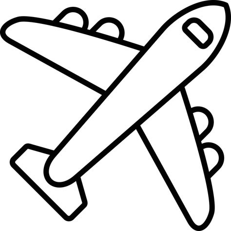 Airplane Outline Icon Simple Outline Drawing, Airplane Outline, Chalkboard Background, Outline Drawing, Clipart Black And White, Outline Drawings, Free Clipart, Sewing Rooms, Cityscape Photos