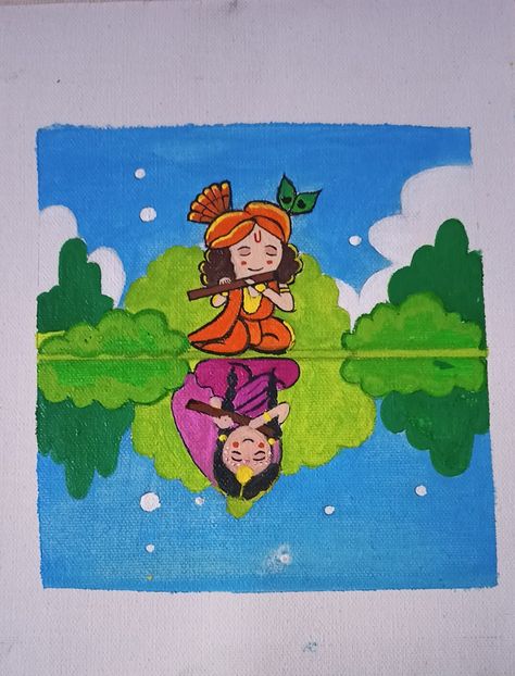 https://www.instagram.com/p/CRX4H5snjeT/?utm_source=ig_web_copy_link Drawing Ideas Of Radha Krishna, Lord Krishna Easy Paintings, Krishna Easy Art, Radha Krishna Cute Painting, Cute Krishna Canvas Painting, Radhe Krishna Easy Drawing, Asthetic Paintings Vintage 90s, Radha Krishna Craft, Krishna Painting For Kids